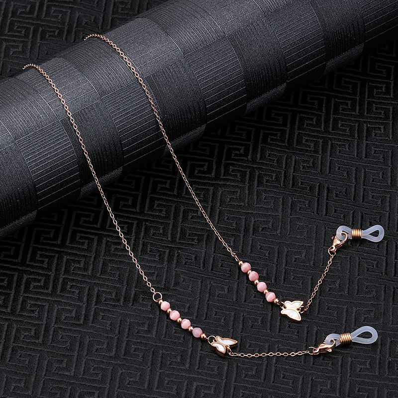 Eterlens おしゃれな純チタン製軽量眼鏡チェーン-m