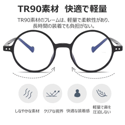 Eterlens 丸型ブルーライトカット老眼鏡 | 目の保護で疲労軽減｜アウトドア必需品-Eterlens