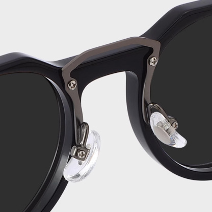 Eterlens 小さなラウンドフレームのアセテート風クラウン型｜UV400紫外線防止｜ヒップホップパンクスタイルサングラス-Eterlens