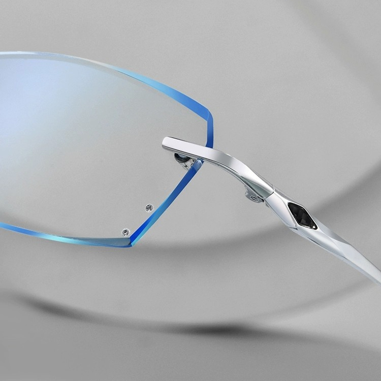 Eterlens｜ダイヤモンドカットブルーレンズリムレス老眼鏡｜ブルーライトカット｜ビジネス風