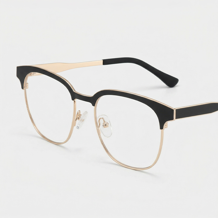 【知的でシャープな印象・小顔効果】Eterlens  スクエアフレーム メガネ｜高品質メタルフレーム｜度付き対応・ブルーライトカット・ユニセックス - 商品画像 6/10 (Round RxReady)