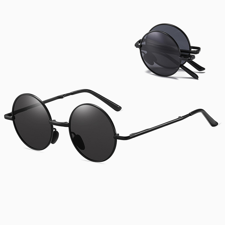 Eterlens | クラシックメタルラウンドフレーム | 折りたたみ  偏光調光 | メンズドライブメガネ-Eterlens