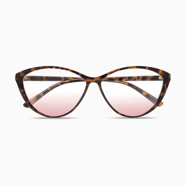 Eterlens | 9.5g フォックス型チークカラーレンズメガネ | 小顔効果ブルーライトカット | ガーリースタイル