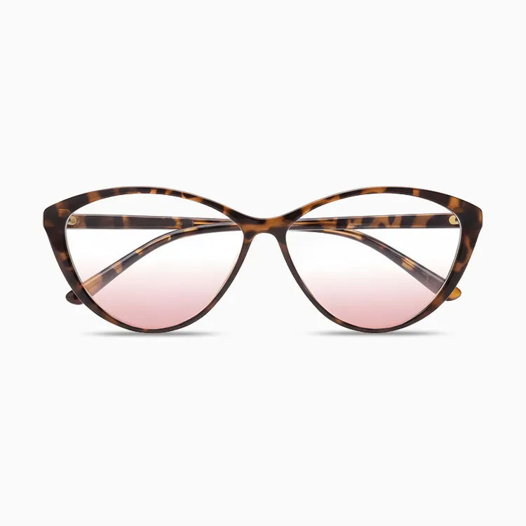 Eterlens | 9.5g フォックス型チークカラーレンズメガネ | 小顔効果ブルーライトカット | ガーリースタイル