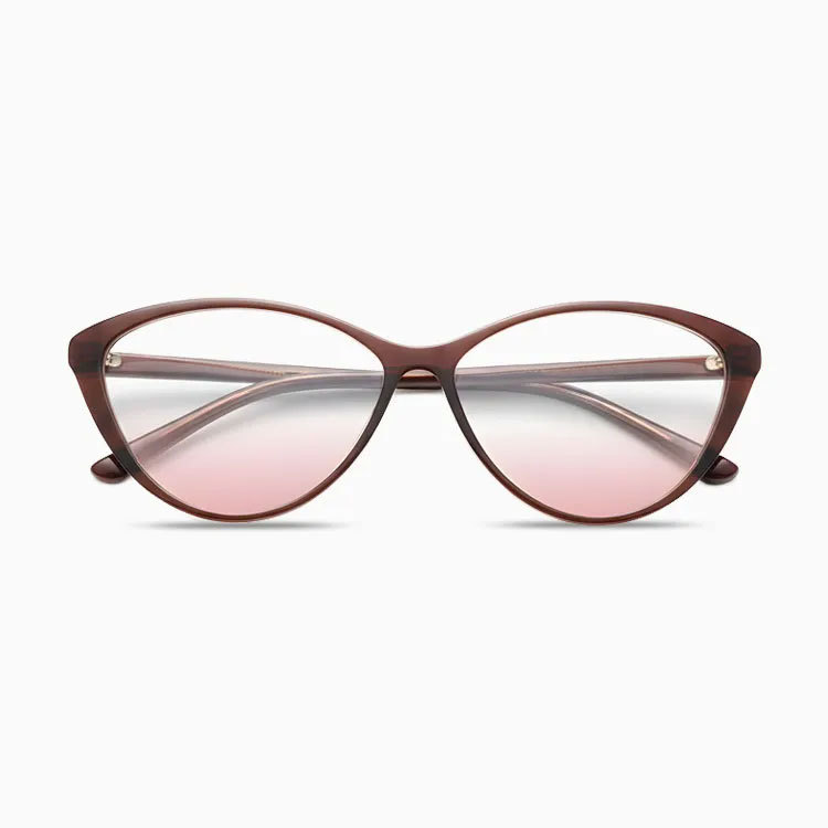 Eterlens | 9.5g フォックス型チークカラーレンズメガネ | 小顔効果ブルーライトカット | ガーリースタイル