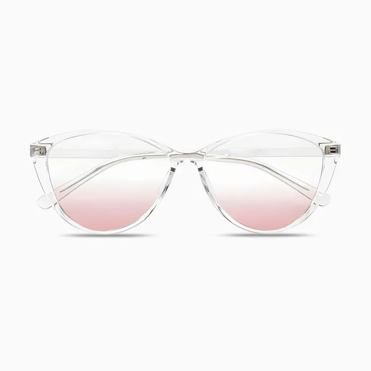 Eterlens | 9.5g フォックス型チークカラーレンズメガネ | 小顔効果ブルーライトカット | ガーリースタイル