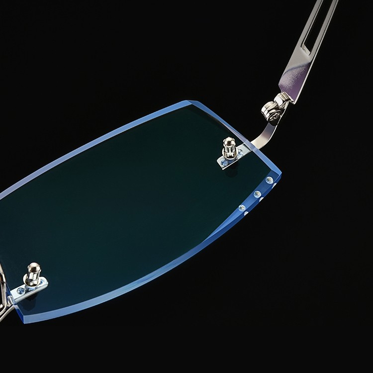 Eterlens｜ダイヤモンドカットブルーレンズリムレス老眼鏡｜ブルーライトカット｜ビジネス風