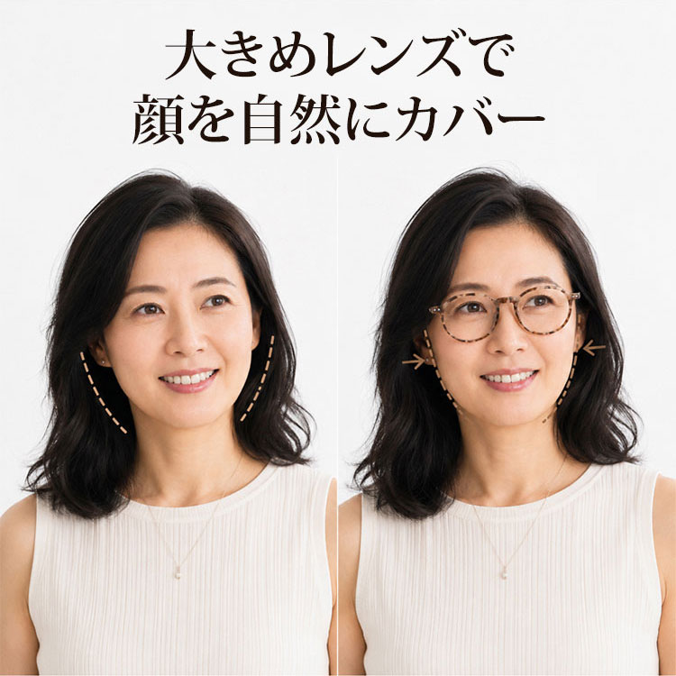 【丸顔・面長・ベース型にも合わせやすい】Eterlens｜ブルーライトカット｜超軽量ボストンシェイプメガネ │顔まわりをすっきり見せ、若々しい印象に 商品画像 7