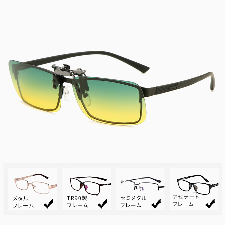 Eterlens｜運転用紫外線対策｜昼夜兼用樹脂偏光レンズ｜クリップオン式サングラス-Eterlens