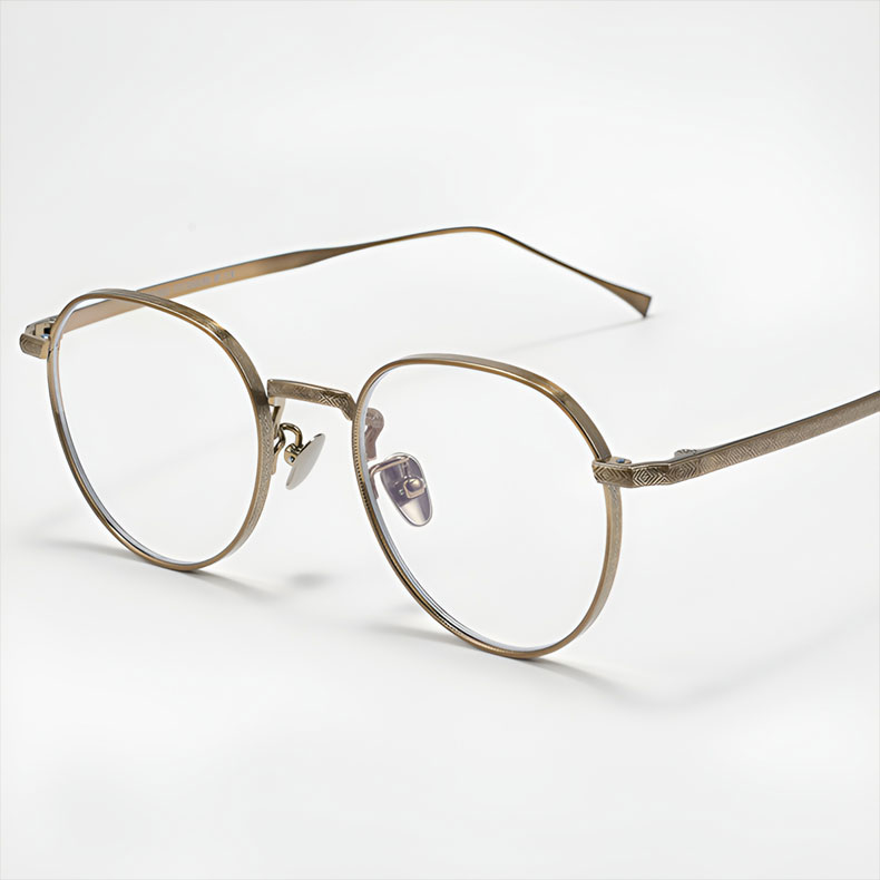 Eterlens｜華奢な彫刻模様付き超軽量チタンメガネ｜クラシックアート｜オーダーメイド