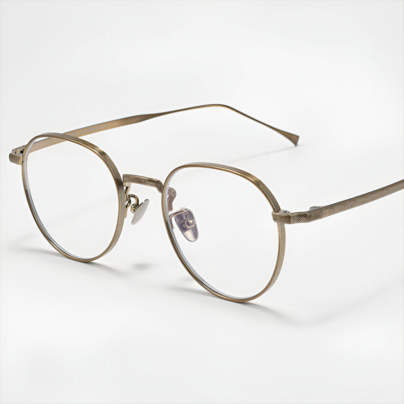 Eterlens｜華奢な彫刻模様付き超軽量チタンメガネ｜クラシックアート｜オーダーメイド