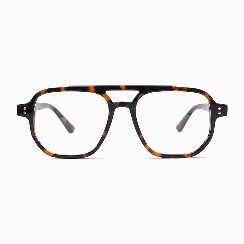 Eterlens｜アビエーターダブルブリッジリベットメガネ｜度付き対応｜レトロでエレガント