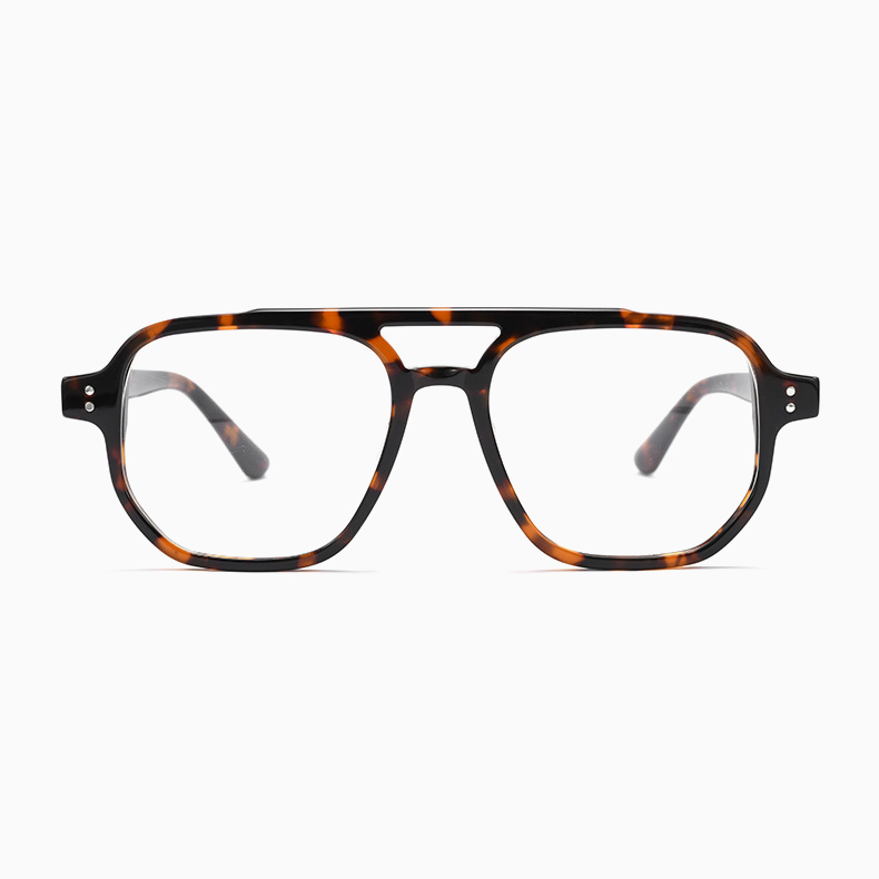 Eterlens｜アビエーターダブルブリッジリベットメガネ｜度付き対応｜レトロでエレガント