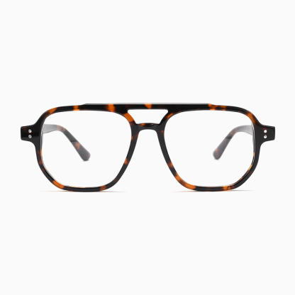 Eterlens｜アビエーターダブルブリッジリベットメガネ｜度付き対応｜レトロでエレガント