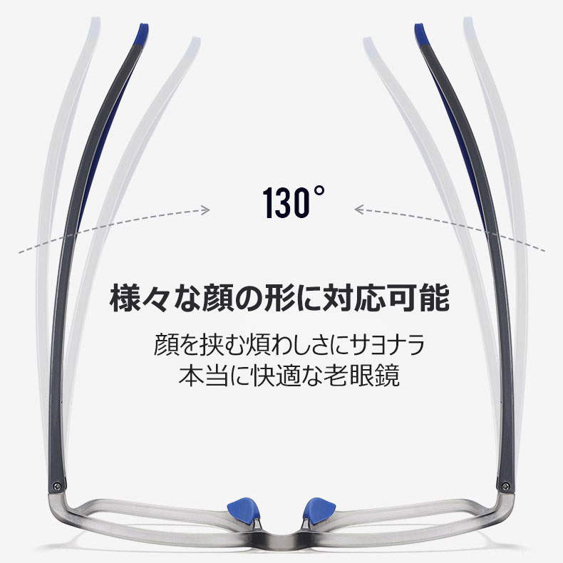 Eterlens スポーツメガネ【エアロ・ストリーム】| 流線形デザインが目を引く | 超軽量TR90素材 | ブルーライトカット 遠近両用 老眼鏡 メンズ - 商品画像 5/9 (Square Progressive)