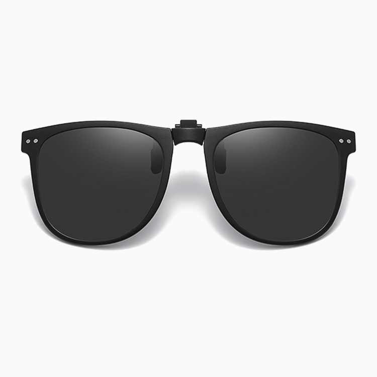 Eterlens｜リベット付きメタルフレーム｜偏光・眩しさ対策｜跳ね上げ式折りたたみクリップオンサングラス