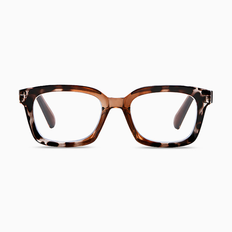 Eterlens｜レオパード柄×ブルーライトカット ウェリントン型老眼鏡│ビッグフレームで小顔効果抜群｜スマホ・パソコン・タブレット使用時に｜度数0.00～+4.00・ユニセックス リーディンググラス