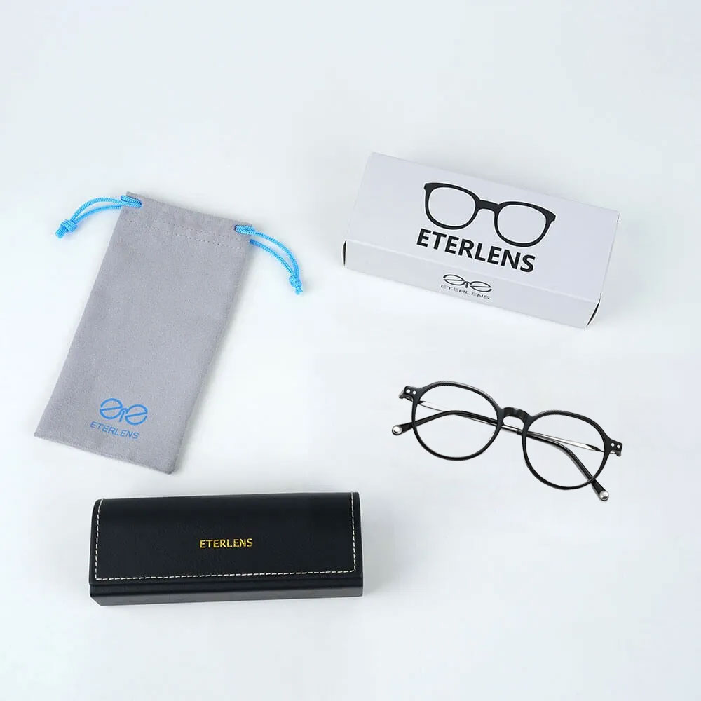 【丸顔・面長・ベース型にも合わせやすい】Eterlens｜ブルーライトカット｜超軽量ボストンシェイプメガネ │顔まわりをすっきり見せ、若々しい印象に