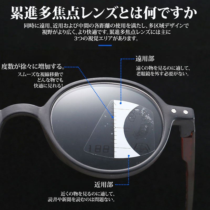 Eterlens  遠近両用ブルーライトカット累進多焦点老眼鏡-Eterlens