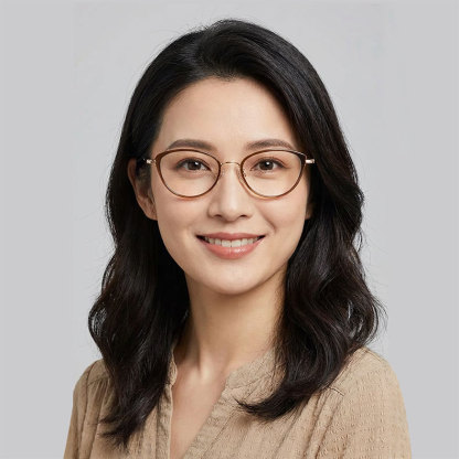 Eterlens｜純チタン＋TR超軽量キャットアイメガネ｜度付き対応｜さりげない小さめカーブ｜すっぴんでも肌映え