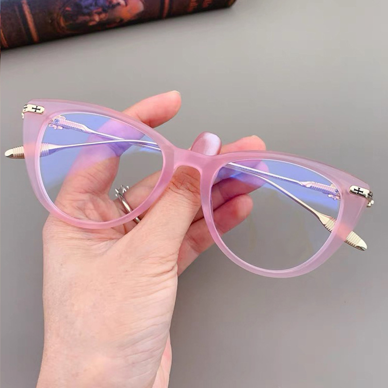 Eterlens 金属テンプルのフォックスメガネ-Eterlens