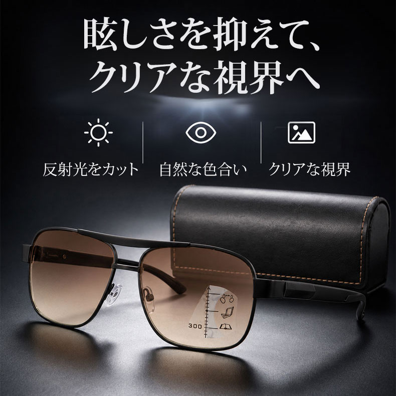 Eterlens │ダブルブリッジ 遠近両用サングラス＆老眼鏡2in1