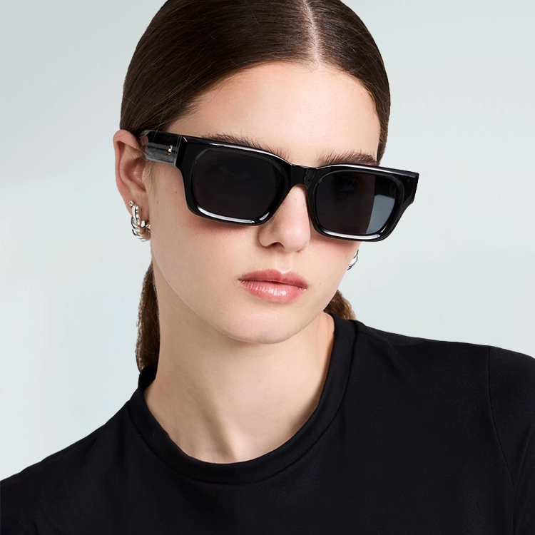 Eterlens 高級感のあるレトロなスクエア型サングラス-Eterlens