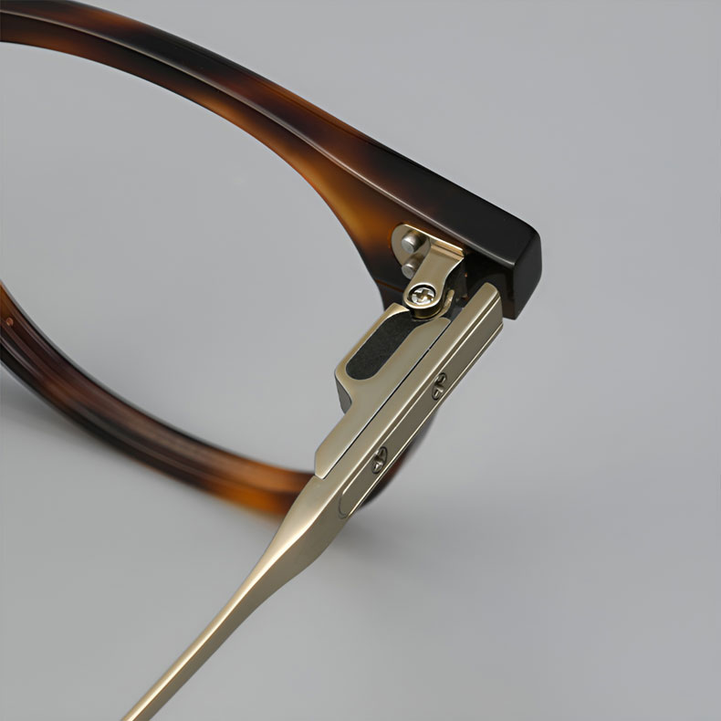 【知的な印象・純チタン】Eterlens 知性の窓｜16.4g 超軽量ボストン型｜アセテートチタン製メガネ｜レトロ風｜オーダーメイド - 商品画像 9/13 (Boston Progressive)