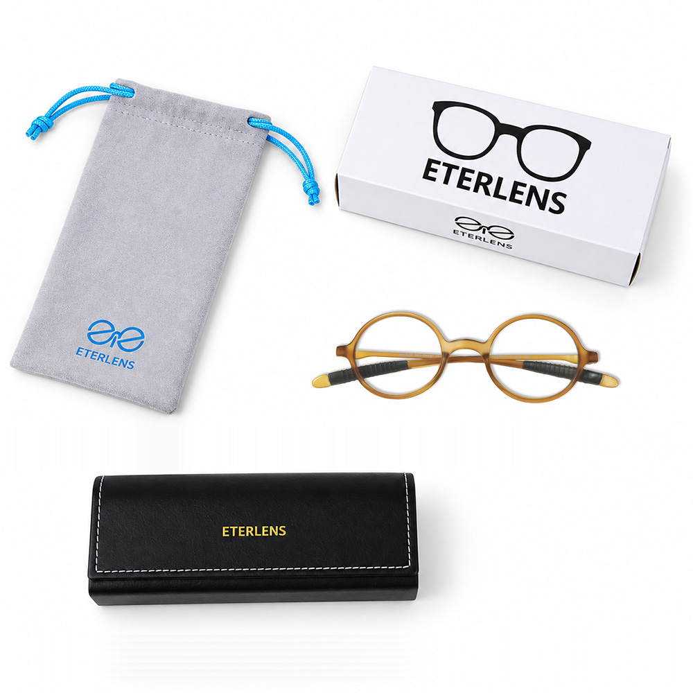 【500回落としても、無事でした】5.1g！レトロ風ラウンドフレームブルーライト老眼鏡 | 耳の痛み、鼻の跡、ずれ落ちるレンズ。今日で卒業です！