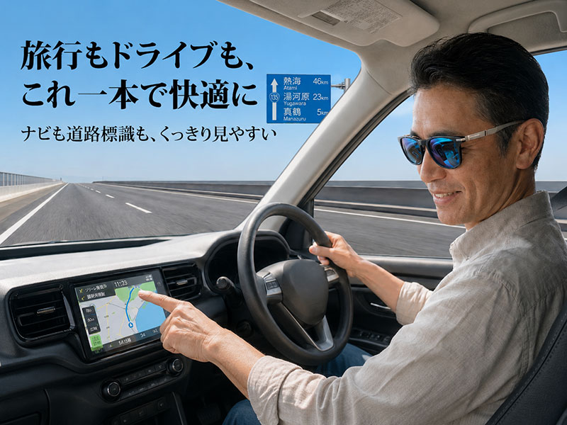 偏光レンズで運転中の視界