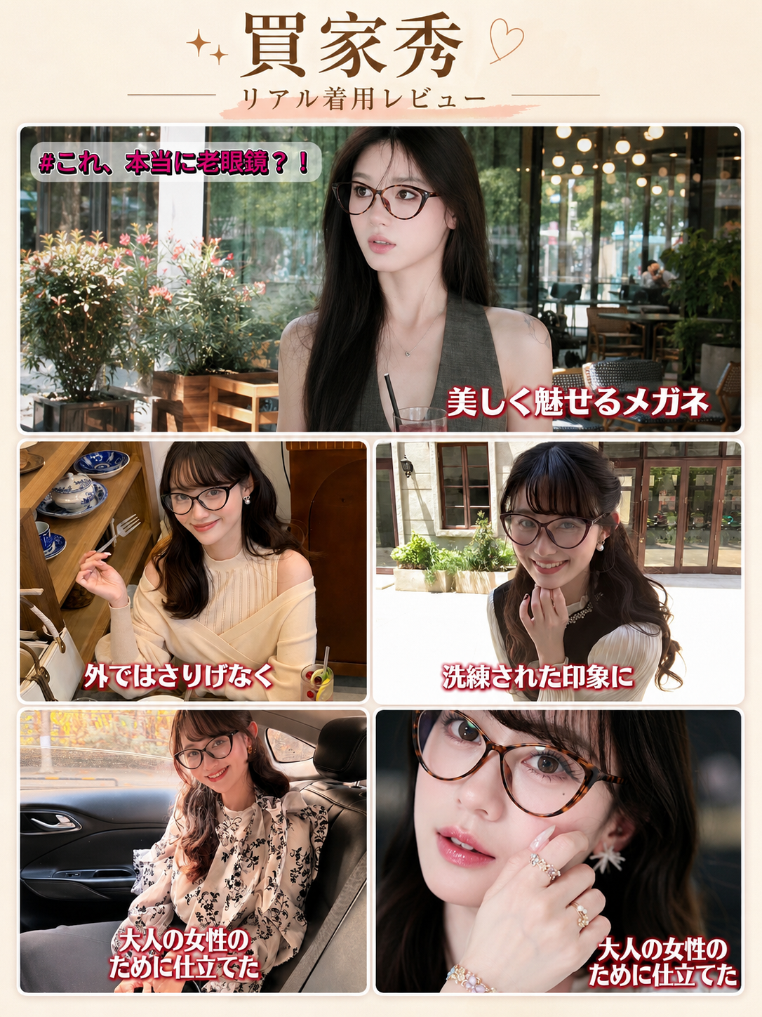【TR軽量・調光変色】 Eterlens｜欧米風ビッグフレームキャットアイ ブルーライトカットメガネ｜軽やかなTR素材 長時間でも鼻に負担がかかりにくい｜自動調光で1本2役｜ビッグフレームですっきり見え・すっきり見え-Brown 商品画像 17