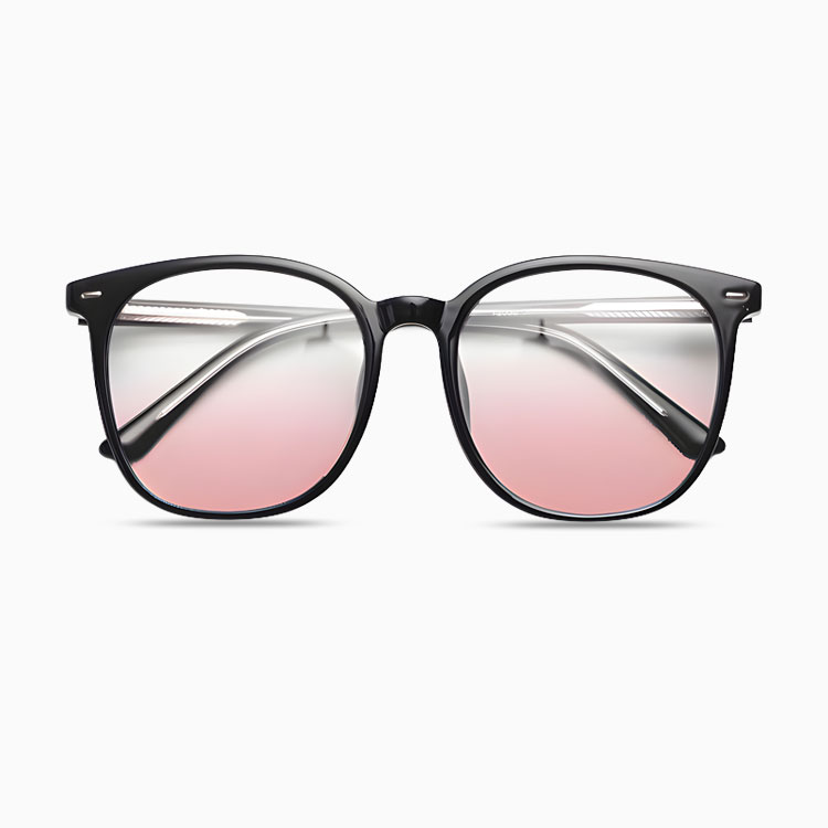 Eterlens | ビッグフレームチークカラーレンズメガネ|小顔効果ブルーライトカット | すっぴんに映える