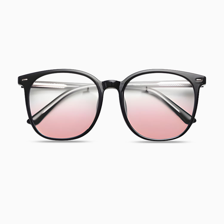 Eterlens | ビッグフレームチークカラーレンズメガネ|小顔効果ブルーライトカット | すっぴんに映える