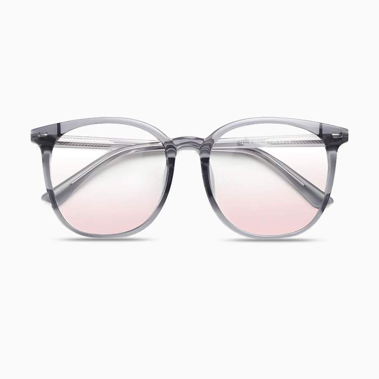 Eterlens | ビッグフレームチークカラーレンズメガネ|小顔効果ブルーライトカット | すっぴんに映える