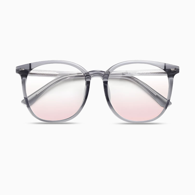 Eterlens | ビッグフレームチークカラーレンズメガネ|小顔効果ブルーライトカット | すっぴんに映える