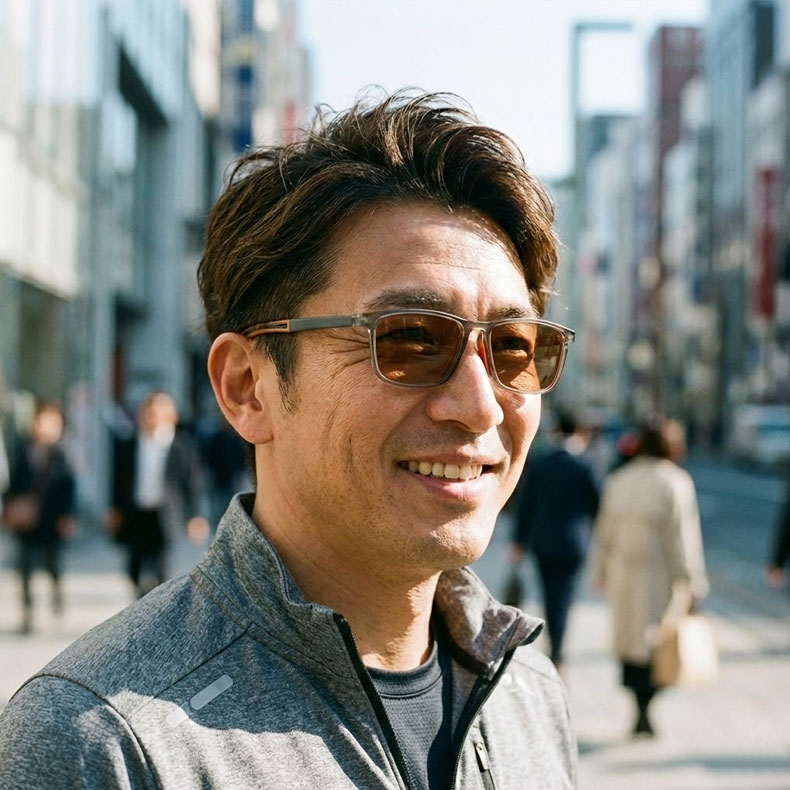 【掛け替え不要・全天候型】Eterlens | 遠近両用×調光「アクティブ・スポーツ」 | 瞬間サングラス ズレにくい | 老眼鏡 度付き