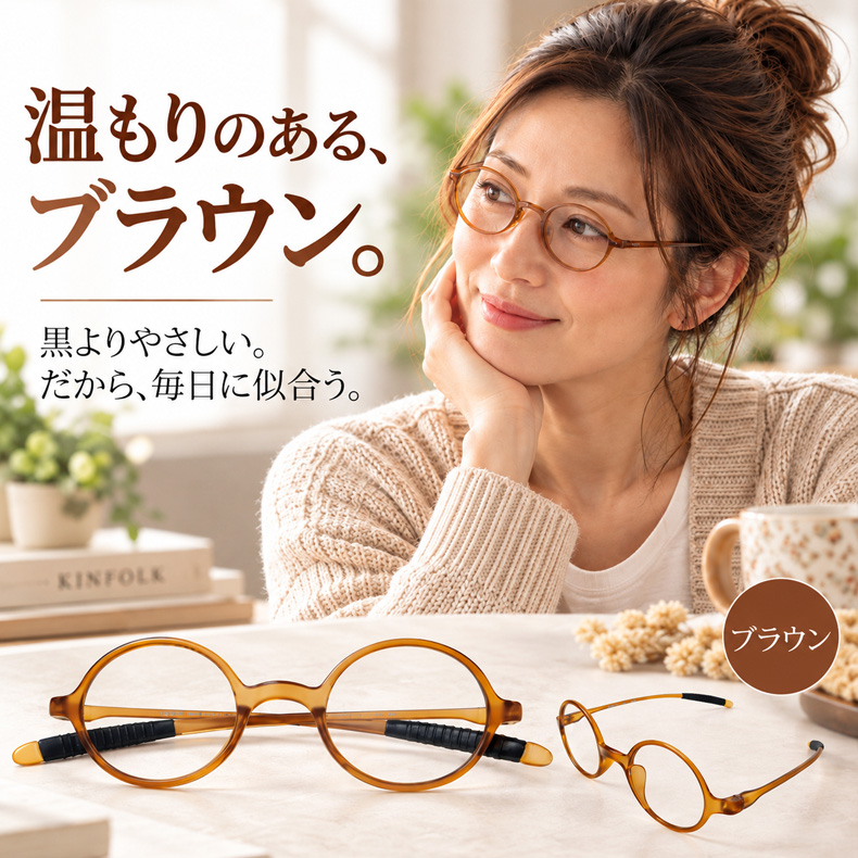 【500回落としても、無事でした】5.1g！レトロ風ラウンドフレームブルーライト老眼鏡 | 耳の痛み、鼻の跡、ずれ落ちるレンズ。今日で卒業です！