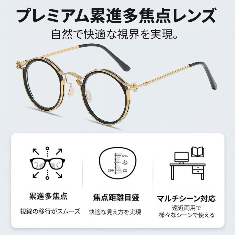 多機能アイウェア | 日常使い用メガネ | Round Progressive | Eterlens