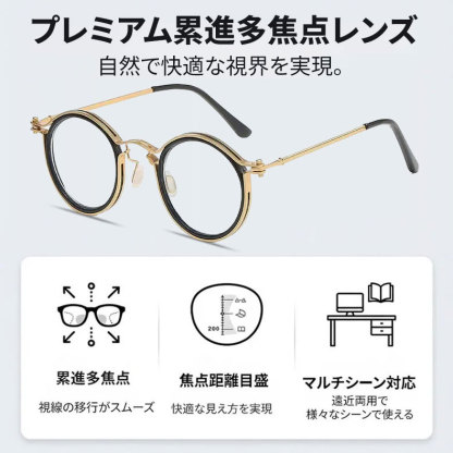 多機能アイウェア | 日常使い用メガネ | Round Progressive | Eterlens