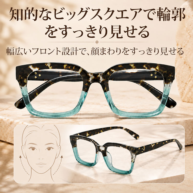 [Copy]【小顔効果・太縁フレーム】Eterlens おしゃれなビッグフレーム老眼鏡｜クラシック 黒縁｜ブルーライトカット機能｜顔型カバー ｜ユニセックス