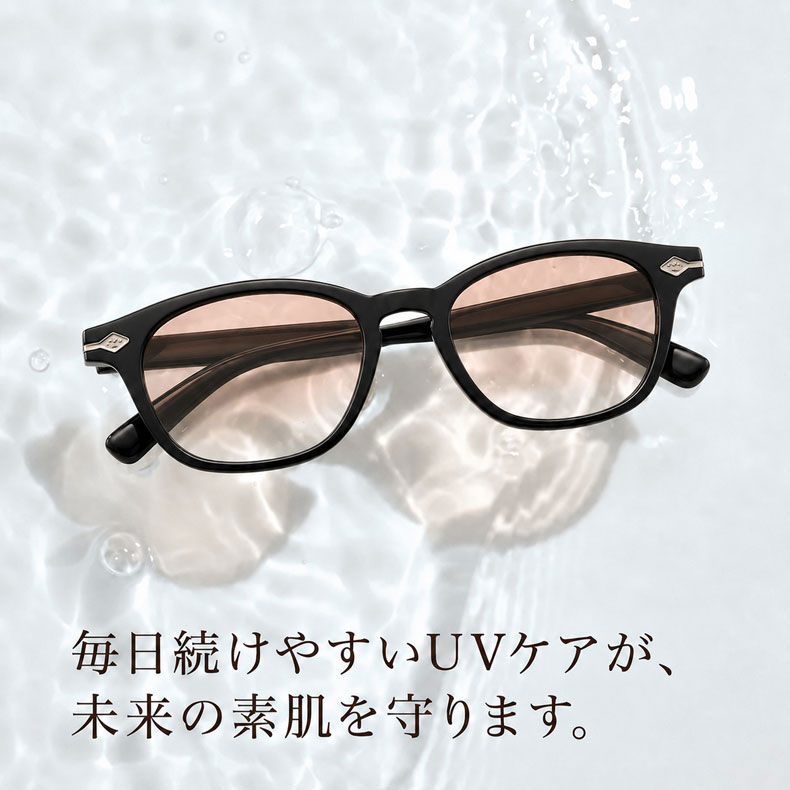 [MJ]【老眼鏡・サングラスの2in1】 1つのレンズで2つの機能を持つ遠近両用サングラス | UVカット ウェリントン ブラック×ゴールドおしゃれなデザイン