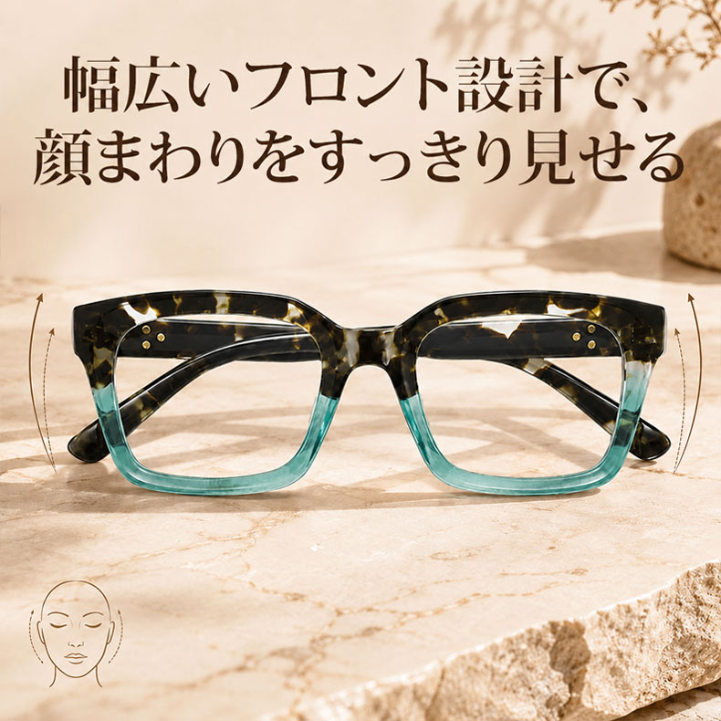 [Copy]【小顔効果・太縁フレーム】Eterlens おしゃれなビッグフレーム老眼鏡｜クラシック 黒縁｜ブルーライトカット機能｜顔型カバー ｜ユニセックス