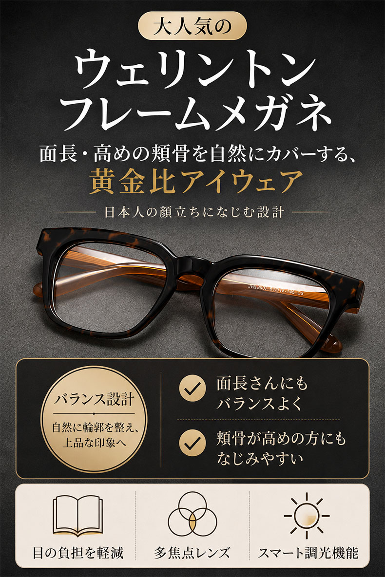 知性の窓｜大人気のウェリントンフレームメガネ│クラシカルな太セル | Wellington RxReady | Eterlens 商品画像 14
