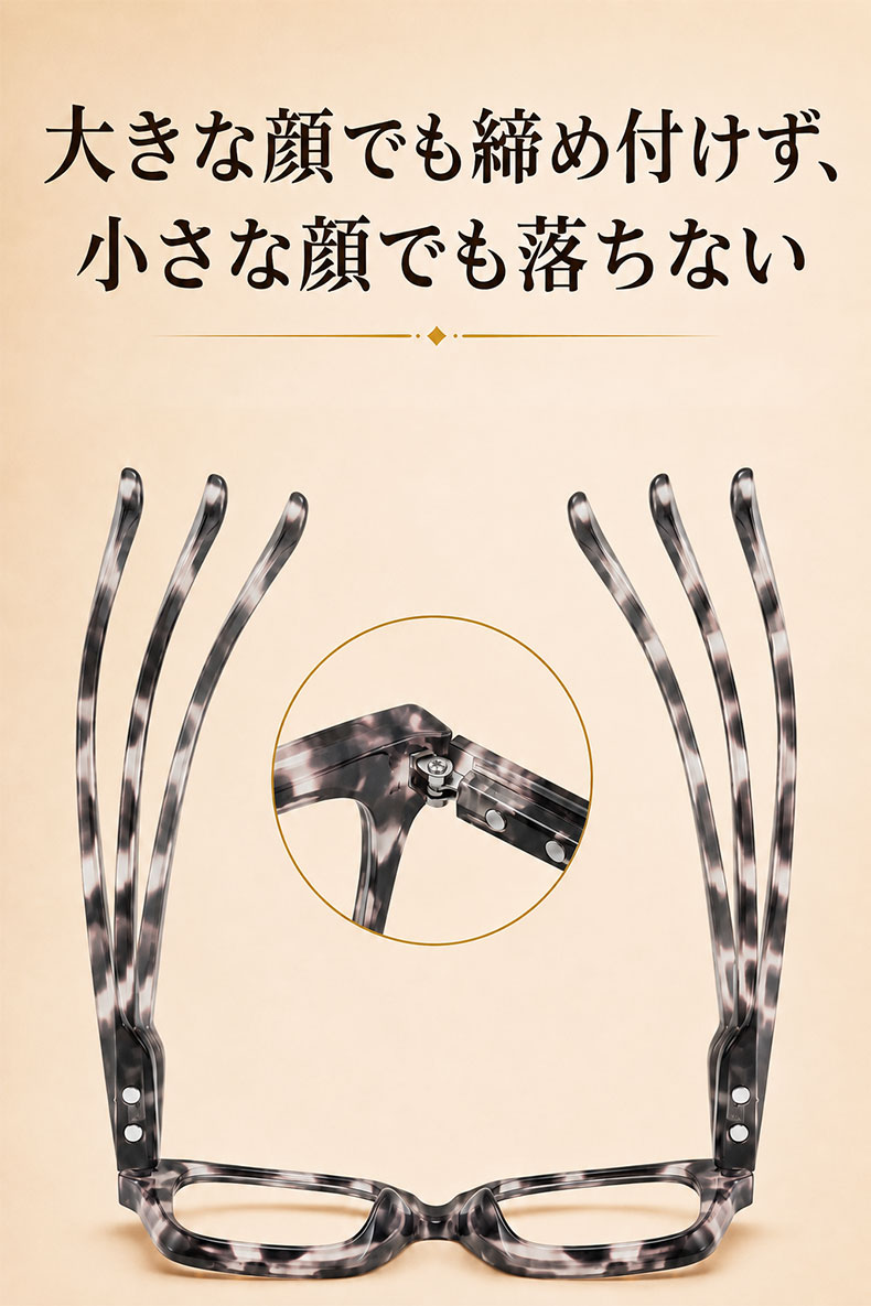 Eterlens 知性の窓 | ブルーライトカット老眼鏡ビッグフレームウェリントン型-White tortoise shell 商品説明画像 6