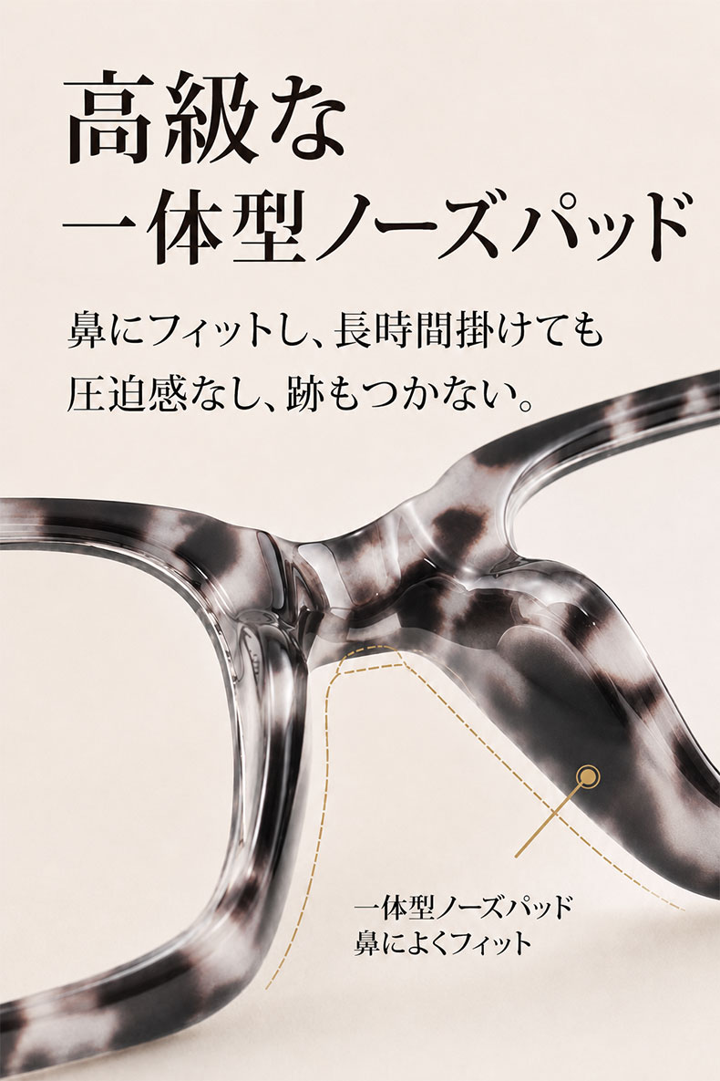 Eterlens 知性の窓 | ブルーライトカット老眼鏡ビッグフレームウェリントン型-White tortoise shell 商品説明画像 8