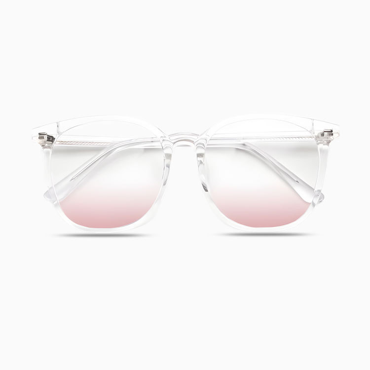 Eterlens | ビッグフレームチークカラーレンズメガネ|小顔効果ブルーライトカット | すっぴんに映える