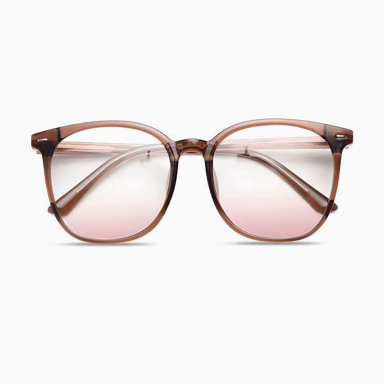 Eterlens | ビッグフレームチークカラーレンズメガネ|小顔効果ブルーライトカット | すっぴんに映える