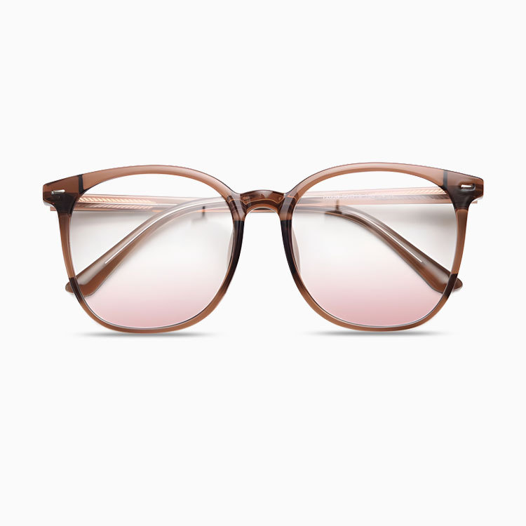 Eterlens | ビッグフレームチークカラーレンズメガネ|小顔効果ブルーライトカット | すっぴんに映える