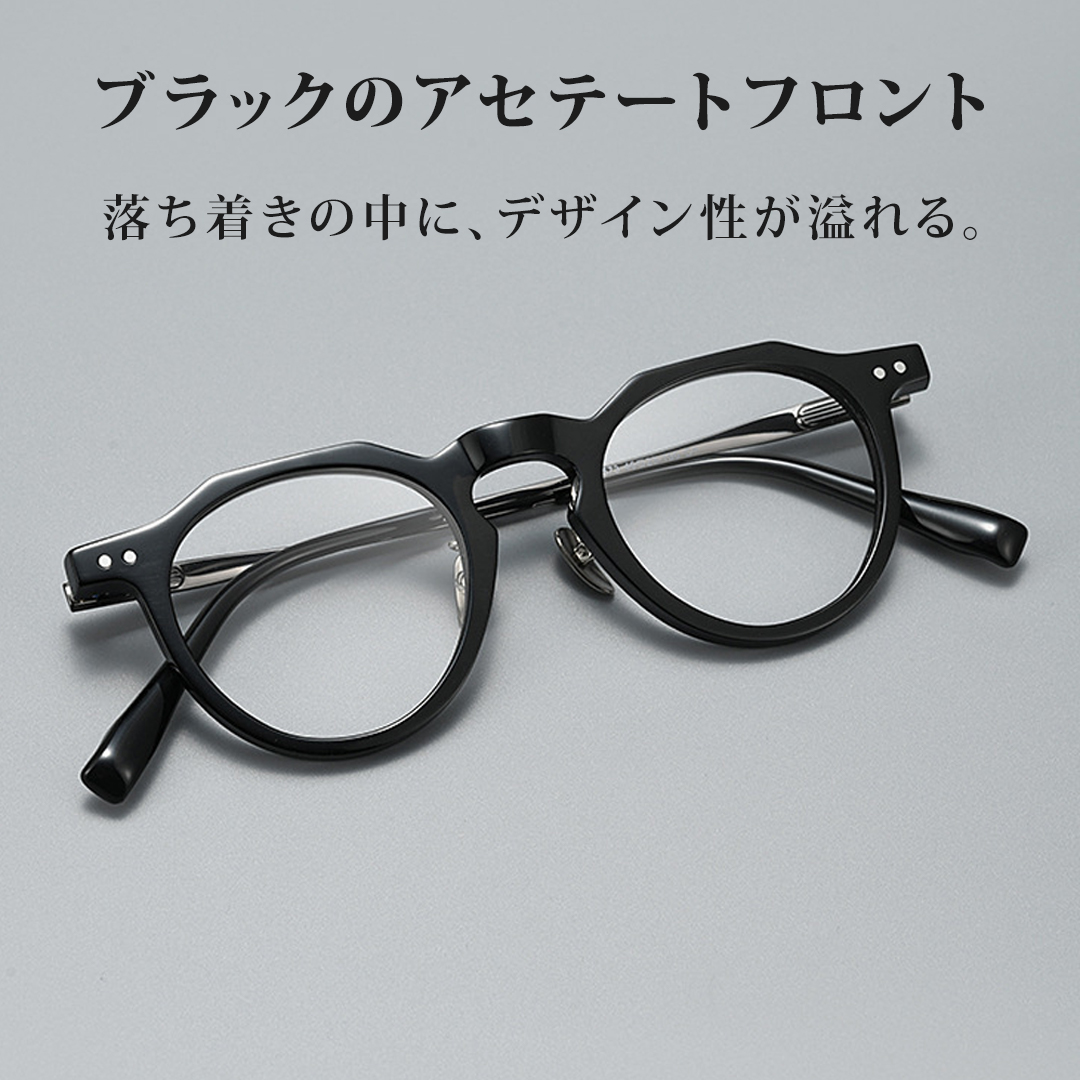 【夏のビジネスに最適】Eterlens クラウンパントメガネ｜内側の汗逃がし溝でズレにくく｜15°カーブのしなやかテンプルで締めつけ感を抑える