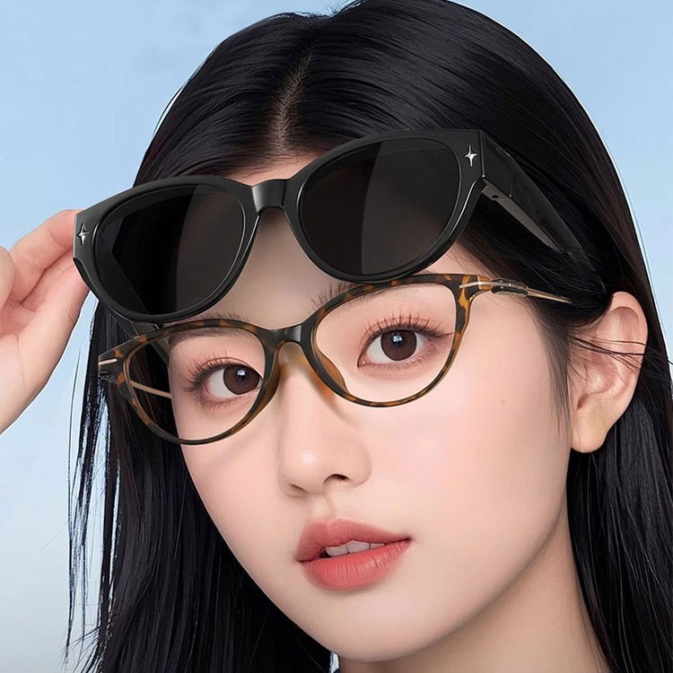 Eterlens｜トレンド新作キャッツアイ型サングラス｜UVカット・樹脂レンズ｜メガネの上からかけられるオーバーグラス